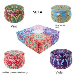 Ensemble de bougies parfumées aux huiles essentielles-Bois de santal, lavande, carillons éoliens bleus-Parfait pour la relaxation, le bain, le yoga - Product Image 4