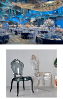 Chaises de mariage en résine pour la location, chaises de banquet Louis en plastique pour mariés