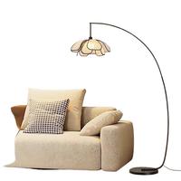 Lampe sur pied moderne en forme de fleur de style zen pour salon et chambre à coucher, lampe artistique en tissu durable et écologique