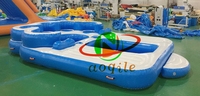 Plateforme flottante gonflable en PVC Drop Stitch avec dossier, certifiée CE, 4,5x3,6m, pour extérieur