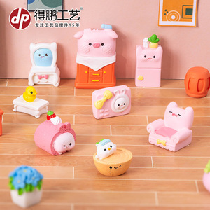 Dp Miniature Cartoon Dessert Figurines Resin Multi Piece Home Decor Living Room - Product Image 3