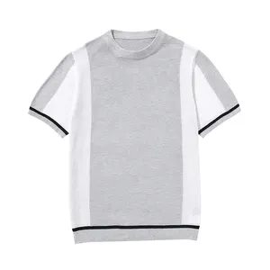 Mimixiong Summer Loose Men's Polo Shirt Casual Fashion Versatile Round Neck Men's Knitted Short Sleeves