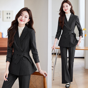 Women's Autumn Formal Suit Set Polyester Full Sleeve Anti-Wrinkle <b>Work</b> Wear - Product Image 2