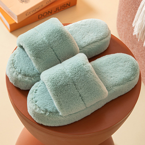 Mode peluche bout ouvert fond plat décontracté été doux chaud fourrure <span class=keywords><strong>poilue</strong></span> pour les femmes - Product Image 2