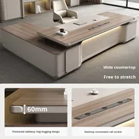 Ensemble de bureau et chaise modulaires en L de luxe haut de gamme pour mobilier de bureau de direction