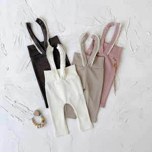 2025 INS versión coreana suave y cómodo pantalón de encaje de verano de cintura alta para niña con tela de punto con correa femenina - Product Image 2