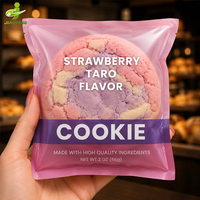 Sacs d'emballage pour biscuits imprimés sur mesure, qualité alimentaire, avec fenêtre transparente thermoscellable, pochettes en plastique pour boulangerie, biscuits et snacks