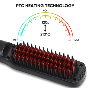 2 in 1 pettine <span class=keywords><strong>per</strong></span> capelli con <span class=keywords><strong>barba</strong></span> da uomo in PTC riscaldante <span class=keywords><strong>per</strong></span> capelli ionico elettrico elettrico in ceramica professionale <span class=keywords><strong>spazzola</strong></span> <span class=keywords><strong>per</strong></span> capelli - Product Image 4