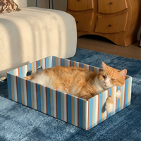 Griffoir et Lit pour Chat en Carton Ondulé – Durable, en Papier Ondulé, Ne Se Décolore Pas, Grande Taille, Boîte Jouet pour Chat