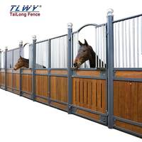 Puesto de caballos portátil Puesto de caballos estable con techo Establo de madera de bambú para caballos