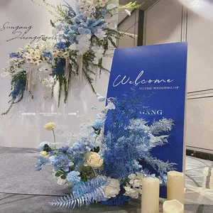 <span class=keywords><strong>Rosas</strong></span> y Hortensias Artificiales Azul Oscuro al Por Mayor para Decoración de Bodas, Hoteles y Hogar - Product Image 2