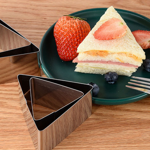 Moule à gâteau triangulaire épaissi en acier inoxydable, anneau à mousse fixe, résistant au four, outil de cuisson pour gâteaux, biscuits et <span class=keywords><strong>emporte</strong></span>-pièces - Product Image 2