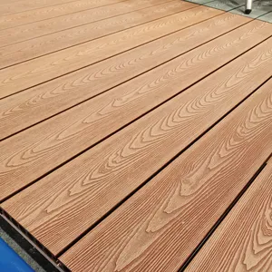 Eco-friendly 3d deep embossing wpc composite decking for Swimming pool use