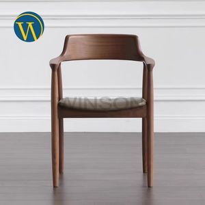 חדר אוכל עור שחור לבן מודרני כסאות חדר אוכל כסאות עץ נורדי לבתי מלון מסעדות בתי ספר דירות וילות הסיטונאי - Product Image 4