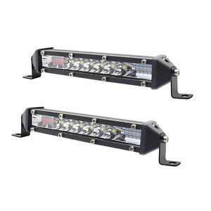 TCYATO da 7 pollici rosso e <span class=keywords><strong>blu</strong></span> <span class=keywords><strong>lampeggiante</strong></span> fari da tetto fuoristrada per moto a una linea e luci laterali, luci modificate ultrasottili - Product Image 5