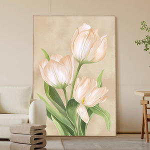 Arte de Pared Grande Moderno con <span class=keywords><strong>Flores</strong></span> y Lámina de Oro, Pintura <span class=keywords><strong>al</strong></span> Óleo Abstracta Hecha a Mano sobre Lienzo con Textura para Decoración del Hogar - Product Image 3
