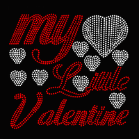 Transferts thermocollants personnalisés en strass pour la Saint-Valentin, motifs en strass pour t-shirts