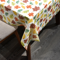 Nappe européenne PEVA/PVC pour décoration de fête, vinyle imperméable avec support en flanelle, couverture de table, feuilles d'automne, de haute qualité