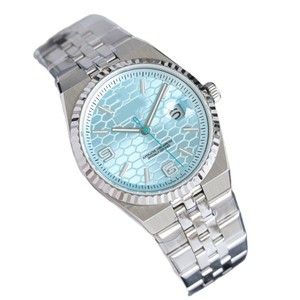 Nouvelle montre mécanique pour homme New <span class=keywords><strong>Land</strong></span> Resident Luxury Ice Blue Log 9015 avec mouvement <span class=keywords><strong>ETA</strong></span>, disque en nid d'abeille, luminescent, bracelet en acier inoxydable - Product Image 6