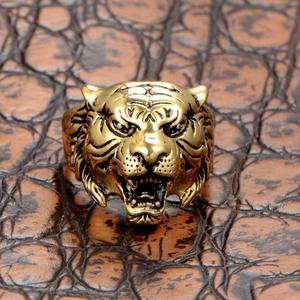 Retrò tigre prepotente anello in metallo prateria re esagerato intarsio gioielli con apertura regolabile stile alla moda per feste - Product Image 5