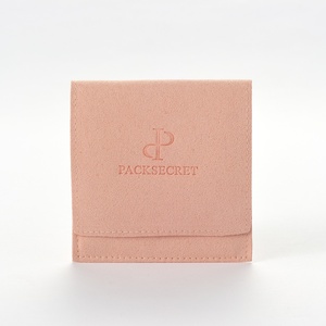 ซองใส่เครื่องประดับกำมะหยี่แบบมีฝาปิด ขนาด 8*8 ซม. สีน้ำเงิน พร้อมโลโก้สั่งทำพิเศษ - Product Image 5