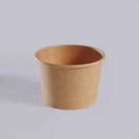Bol en papier jetable pour salade de fruits, dessert à emporter, bol d'açaï avec couvercle