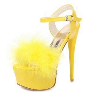 Sandalias de Plataforma Alta con Peluche para Mujer, Tacones Finos de Aguja, Zapatos de Baile para Bailarinas de Pole Dance, Talla Grande 48, Zapatos de Vestir para Mujer - Product Image 2