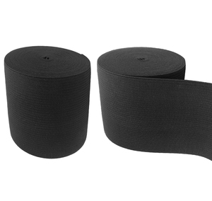 Suministro de fábrica 15cm/20cm de ancho negro tejido elástico pesado estiramiento banda elástica de punto de alta elasticidad - Product Image 1