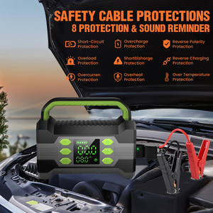 Nouvel arrivage : Démarreur de batterie portable 4-en-1 3000A pour voiture et moto avec lampe LED et compresseur d'air - Product Image 6