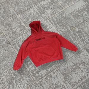 Sweat-shirt à capuche surdimensionné en molleton 100% coton, avec logo brodé personnalisé, vintage, délavé à l'acide, effet usé, lettres - Product Image 1