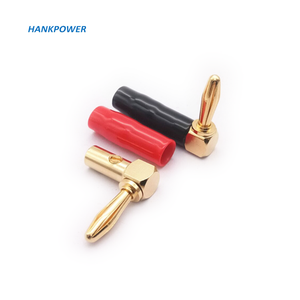 Altavoz de audio Tornillo Banana Chapado en oro Curva Ángulo recto Conector de enchufe de 90 grados Adaptador de conector de 4mm - Product Image 3