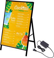 Support d'affichage publicitaire LED ultra-fin en forme de A pour affiches de trottoir, cadre pour affiches de films, support de signalisation, boîte lumineuse publicitaire pour intérieur et extérieur