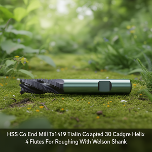 Fresa de extremo HSS-Co con recubrimiento TiAlN, helicoidal de 30 grados, 4 filos para desbaste con vástago Weldon - Product Image 3
