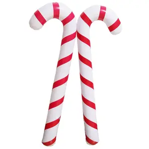 Bastón inflable de PVC personalizado para Navidad, Papá Noel, andador inflable para caminar, venta al por mayor