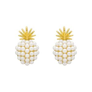 Orecchini a Perno con Perle e Ananas in Stile Coreano alla Moda, Regalo per Feste e Matrimoni per Donne - Product Image 2