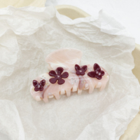 Pinces à cheveux en acétate élégantes de style français pour femmes, pinces à cheveux en strass avec nœud en forme de fleur pour filles, bijoux pour cheveux