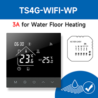 Termostato Inteligente para Calefacción Hidrónica Beok TS4-WIFI-WP 3A, Aplicación Tuya, Programación Semanal de 7 Días, Pantalla LCD