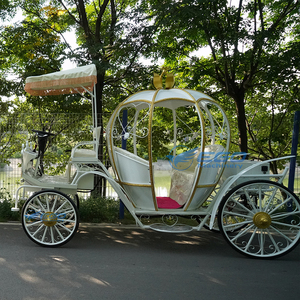 Cheap Price Wedding Centerpiece Pumpkin Style Carriage <b>White</b> Wedding Bridal Carriage With Wheels for Sale - Product Image 4