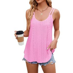 T-shirt débardeur pour femme, style urbain, col rond, couleur unie, en polyester respirant, décontracté, printemps-été, vente en gros - Product Image 2