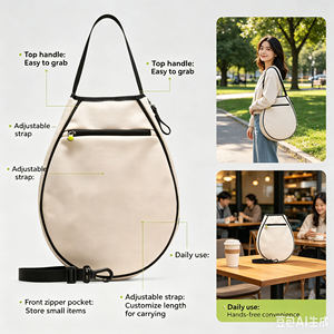 Bolsa de Tenis Deportiva Impermeable de Lona para Mujer con Logotipo Personalizado, Bolsa de Hombro para Raqueta de Pádel, Bolsa de Transporte Extraíble, Mochila - Product Image 1