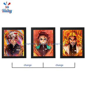 Ricky Breath Style Glow Art 3D Anime Affiche Produit En Plastique-Japonais <span class=keywords><strong>Demon</strong></span> <span class=keywords><strong>Slayer</strong></span> Inspiré UV Enduit pour 3D Affiche PET - Product Image 3