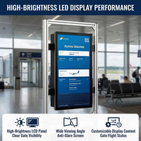 Terminal FIDS OEM Fabricado a Medida, Sistema de Pantalla LCD Personalizado con CMS para Información y Orientación de Pasajeros en Aeropuertos y Metro