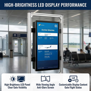 <span class=keywords><strong>Terminal</strong></span> FIDS OEM Fabricado a Medida, Sistema de Pantalla LCD Personalizado con CMS para Información y Orientación de Pasajeros en Aeropuertos y Metro - Product Image 3