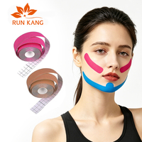 Bande de kinésiologie en gros, personnalisée OEM, pour drainage lymphatique, lifting du visage, bande sportive hypoallergénique, commande en gros, application corporelle, CE ISO