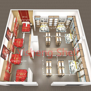 Tùy Chỉnh Bán Lẻ Hộ Gia Đình Sang Trọng Nhà Dệt Thiết Kế Cửa Hàng Nội Thất Kệ Tường Bằng Gỗ Kim Loại Gối Hiển Thị Giá Siêu Thị Kệ - Product Image 5