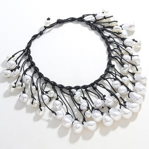 Kalung rumbai mutiara imitasi wanita, kalung buatan tangan berlapis emas mewah bumbu keren manis Punk - Product Image 2