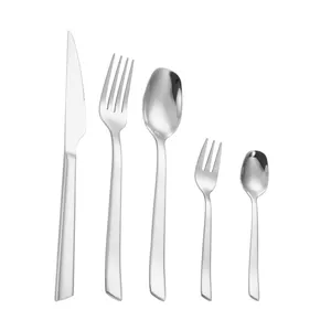 Thép không gỉ sản xuất dao kéo muỗng nĩa dao Flatware Set với rộng xử lý cho nhà hàng