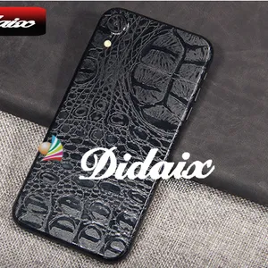 Didaix ฟิล์มหุ้มรถไวนิล3D,ลายพื้นผิวหนังจระเข้งูสีดำฟิล์มห่อหลังโทรศัพท์มือถือแล็ปท็อป