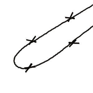 Collier ras du cou pour femme, bijoux haut de gamme, plaqué or, acier inoxydable, zircon, chaîne à perles, charme papillon - Product Image 1