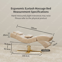 Union Win Lit de pose de cils incurvé, moderne et abordable, fauteuil de salon de beauté, chaise de pose de cils, table de soin pour extensions de cils